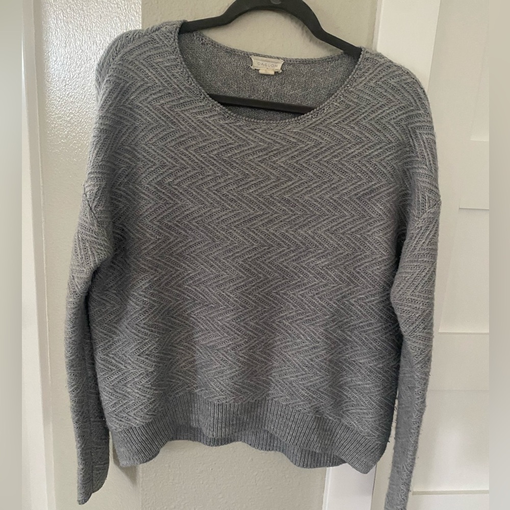 Gray Caslon chevron sweater women’s medium